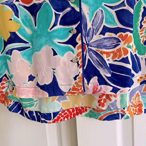 Anthropologie Sisters Gulassa Whimsy Pajama Top Floral Short Sleeve Small New - Picture 7 of 10